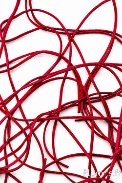 Leren riem - dikte 2 mm - rood